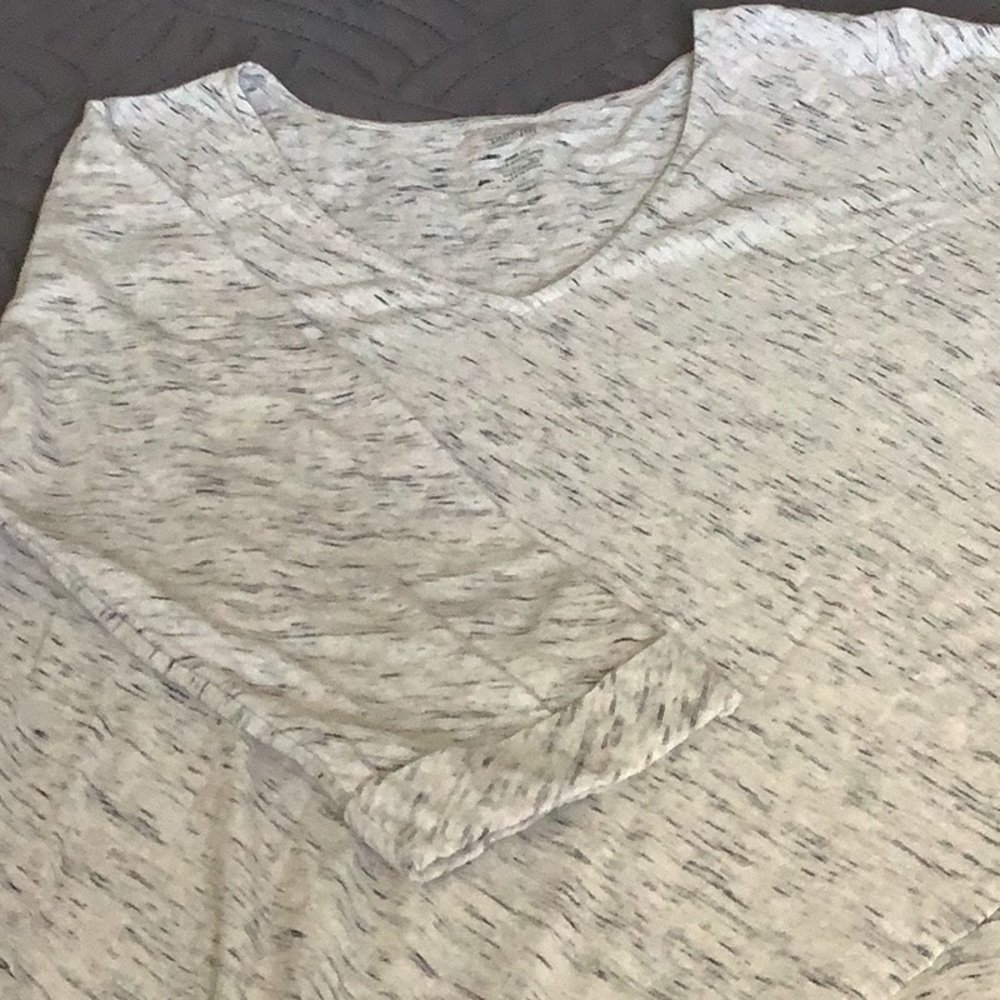 Gray Relaxed Fitted 3/4 sleeve T-shirt